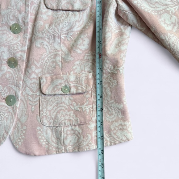 Intuitions Pink Jacquard Blazer NWT Mother of Pearl Buttons Womens Size 8 - Picture 5 of 10